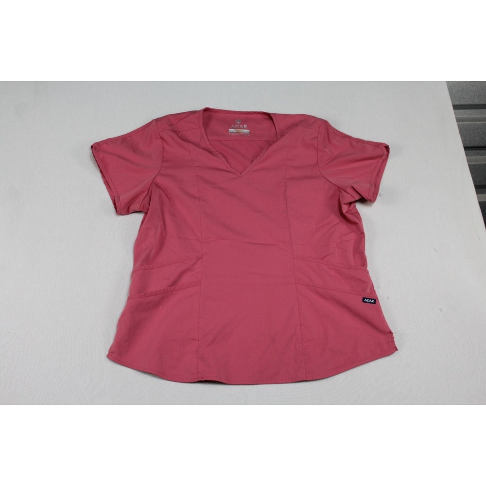 Adar Pro Women Pink Scrub Top Short Sleeve V Neck Casual Size XXL